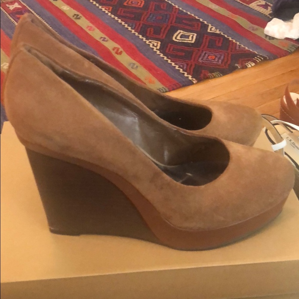 BCBG Suede Platform Wedges
